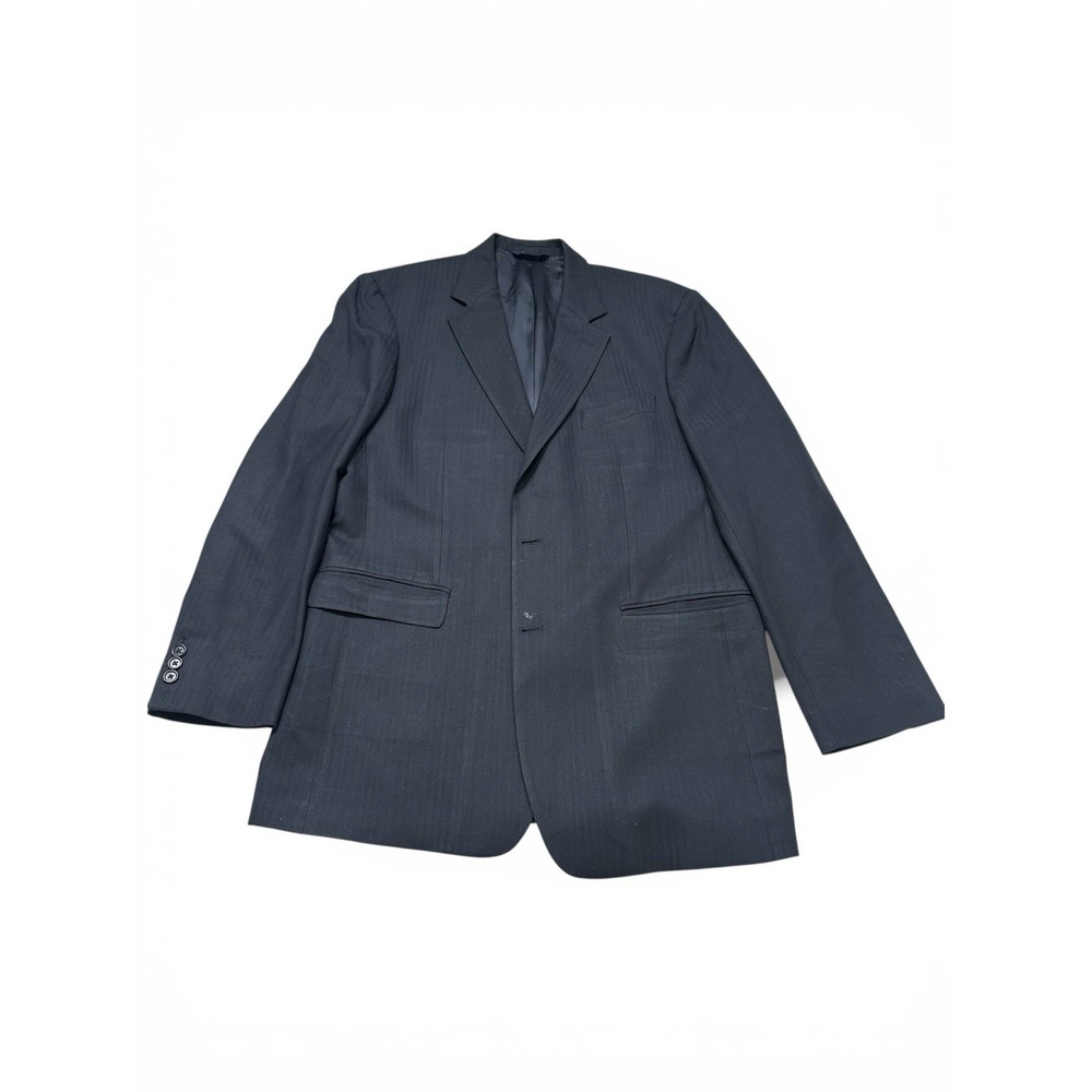 Brooks Brothers 346 Blazer 42L Navy Wool Stretch Herringbone 2 Button Sport Coat